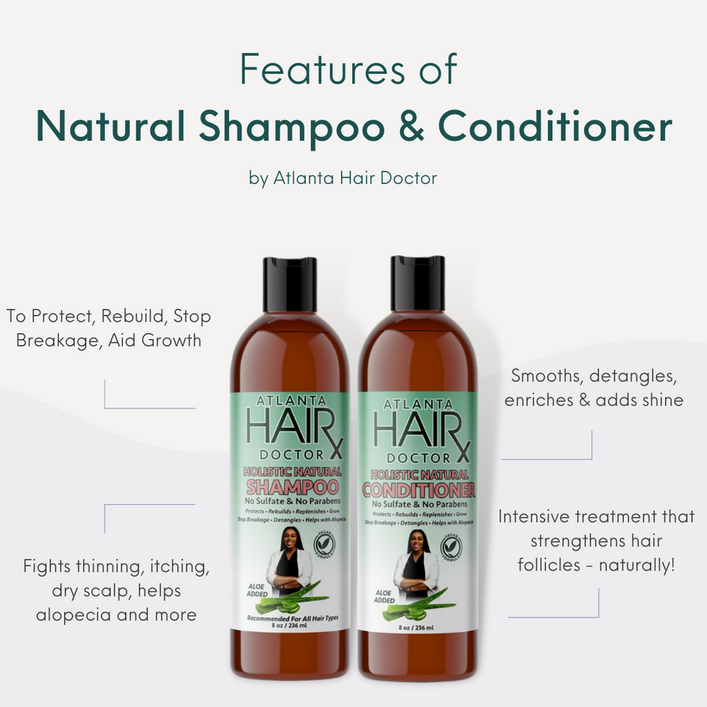 (2) Sets of Natural Shampoo and Conditioner With NANOMEG Technology and All Natural Ingredients 4 fl oz each
